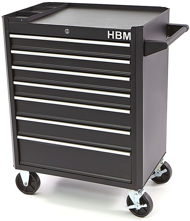 HBM Werkzeugwagen mit 7 Schubladen, 66 cm, schwarz