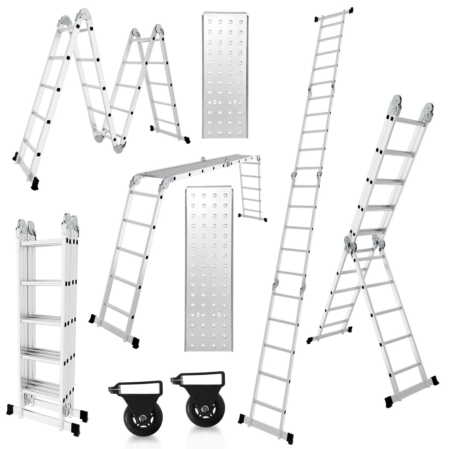 Selius Multifunctionele Ladder 4 x 5 Treden - 7-in-1 Verstelbaar - Aluminium - Hoogte: 582 cm