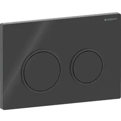 Geberit Omega20BetPl., rund, für 2-Mengen-Sp. schwarz glänzend /schwarz matt