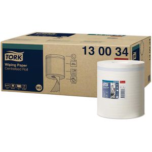 Tork Putztuchrolle Premium, 130034, M2, aus Zellstoff, weiß, 1-lagig, 471 Blatt à 19,5 x 35 cm, perforiert, 6 Rollen