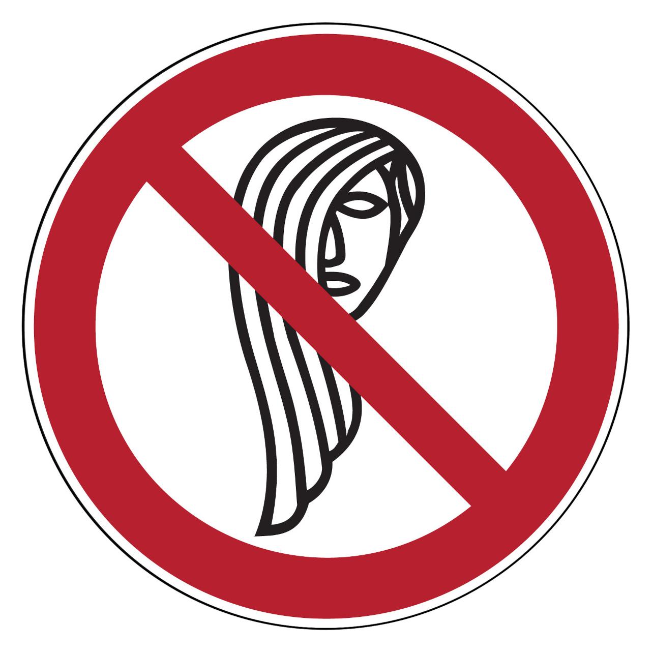 Brady PIC 647-DIA 200-B7527, Verbotsschilder - Bedienung mit langen Haaren verboten (223186)