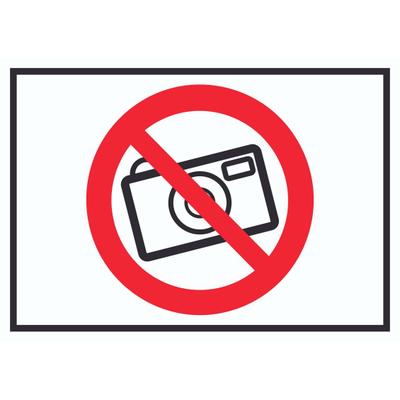 HB-Druck Fotografieren Verboten Symbol Schild Keine Photos A5 Rückseite selbstklebend