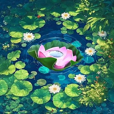 1 pc Solar Teich Lotus Wasser schwimmende Licht Outdoor Garten Licht Hof wünschen Lotusblatt Licht Teich Schwimmbad Dekor Beleuchtung Wasser schwimmende Licht