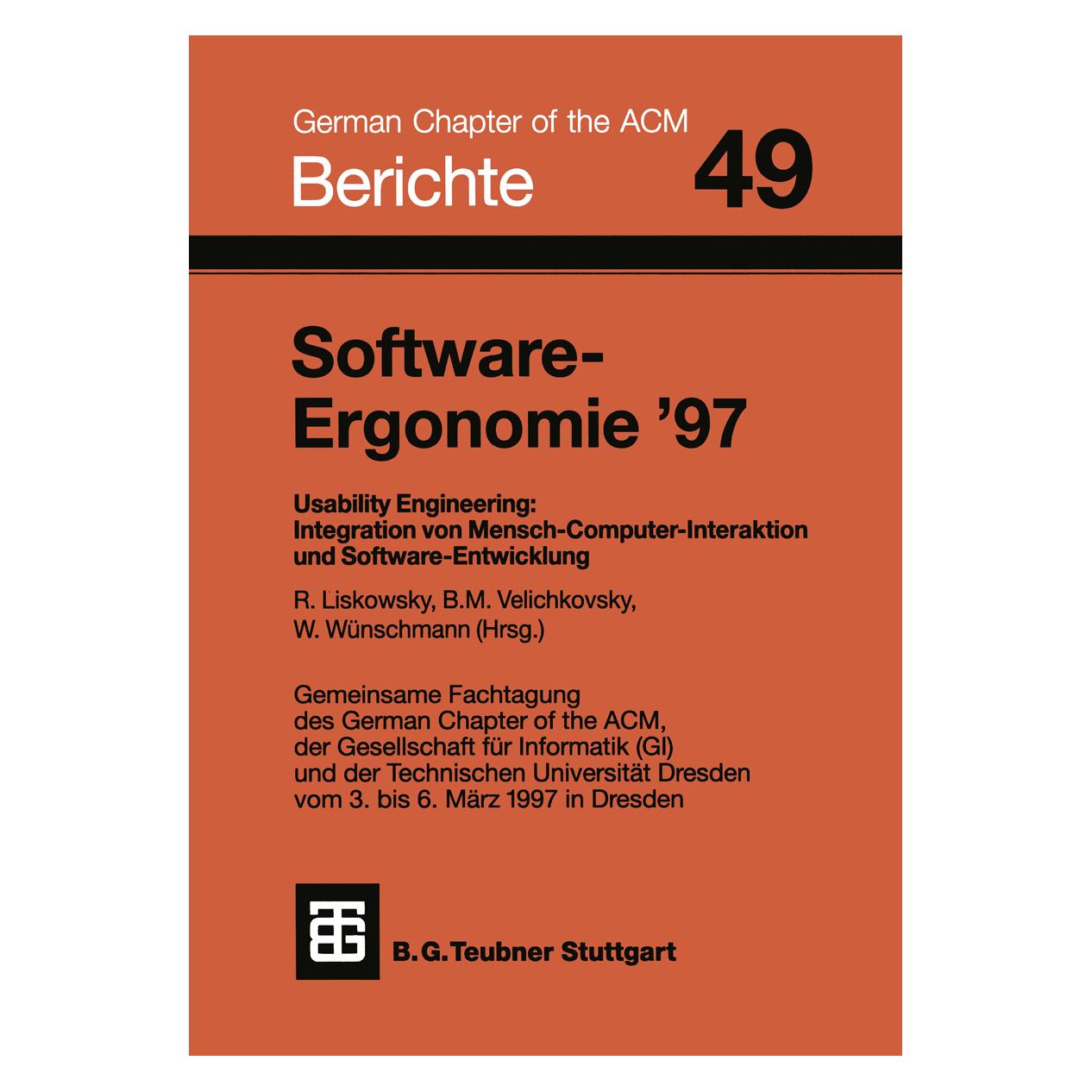 Vieweg+Teubner Software-Ergonomie '97 (Deutsch, Softcover, Boris Wünschmann, M Velichkovsky, Wolfgang) (55187927)