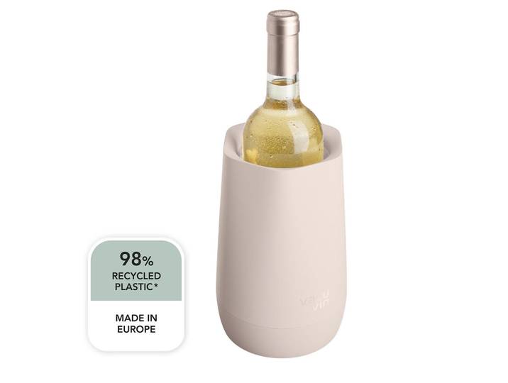 Vacu Vin Flaschenkühler, Greige, Kunststoff, 0.7-1.0 l, 13.6x21.3x13.6 cm, für alle gängigen Flaschentypen, Isolierwirkung, Bar- & Weinzubehör, Weinkühler
