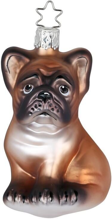 Weihnachtsbaumkugel "Weihnachtskugel Französische Bulldogge 1 Stück", braun, Weihnachtsbaumkugeln, Weihnachtsbaumkugel braun Einheitsgröße