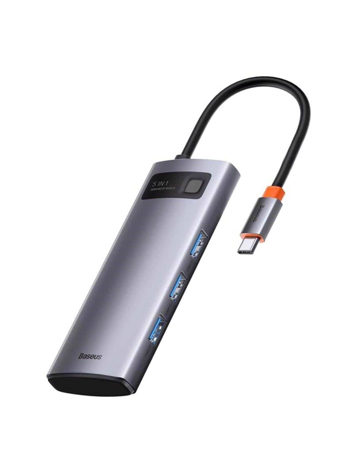 Baseus Hub 5in1 Metal Gleam Series USB-C to 3x USB 3.0 + HDMI + USB-C PD USB-Hubs - USB 3.0 - 5 - Grau