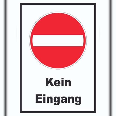 HB-Druck Kein Eingang Schild A1 Rückseite selbstklebend