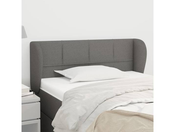 vidaXL Kopfteil mit Ohren Dunkelgrau 103x23x78/88 cm Stoff