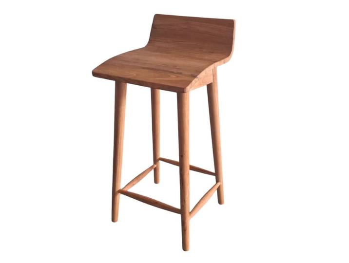 Tabouret de bar en teck recyclé