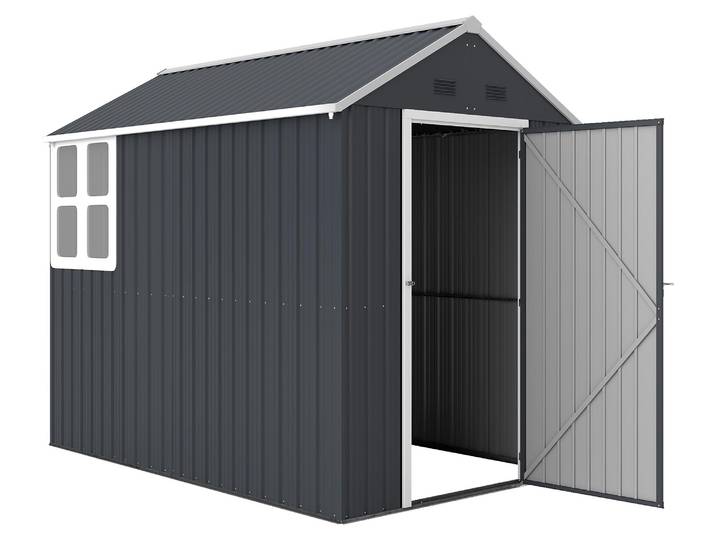 Outsunny Gerätehaus Stahl 4㎡ Gartenschrank mit Fenster Gartenhaus 259x172x222 cm