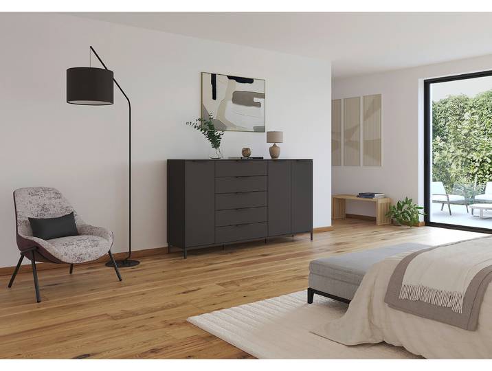 Buffet Flipp avec structure - 111 cm 199cm Gris/Gris