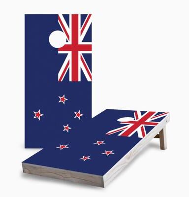Skip's Garage New Zealand Flag Corn Hole Board Set with Carry Case