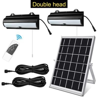 Uplifted Finds Upgraded Double Head Solar Pendant Light Motion Sensor LED Outdoor Light white double Head