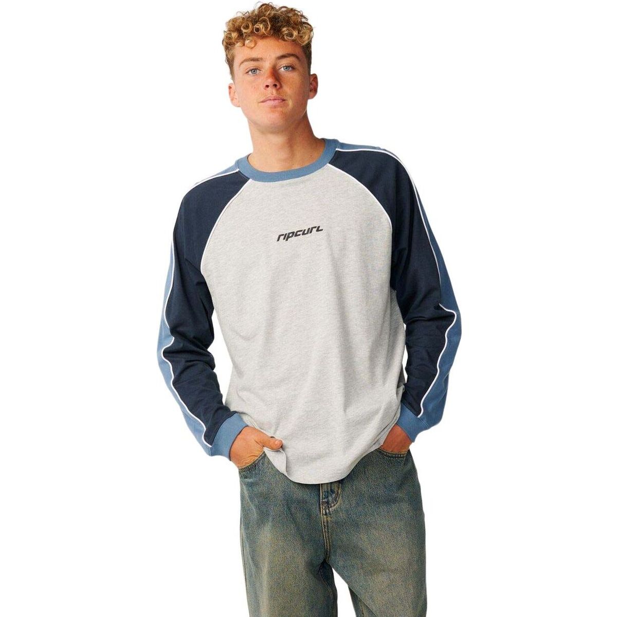 RipCurl Archive Sandman Panel LS Tee grey marle (0085) L 13CMTE-0085-L