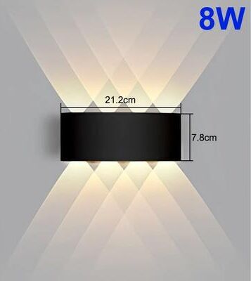 Inspire Curations Aurevo Up & Down LED Wall Lamp Modern Waterproof Outdoor & Indoor Wall Light (4W 6W 8W 10W) 8w Warm Light