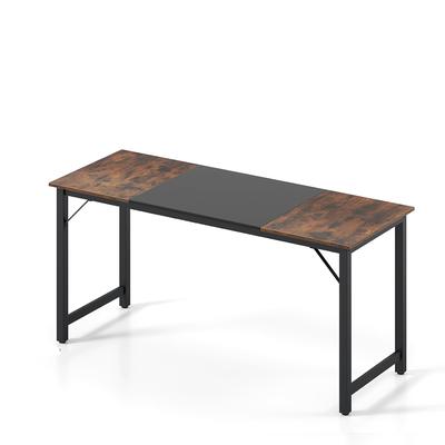 COSTWAY Conference Table 160 x 60 cm, Meeting Table with Metal Frame, Office Table, Industrial Wooden Seminar Table