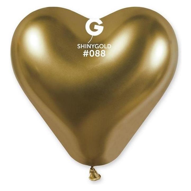 GoDan Chrom-Herzballons, gold, 25 Stück (25x) (41376131)
