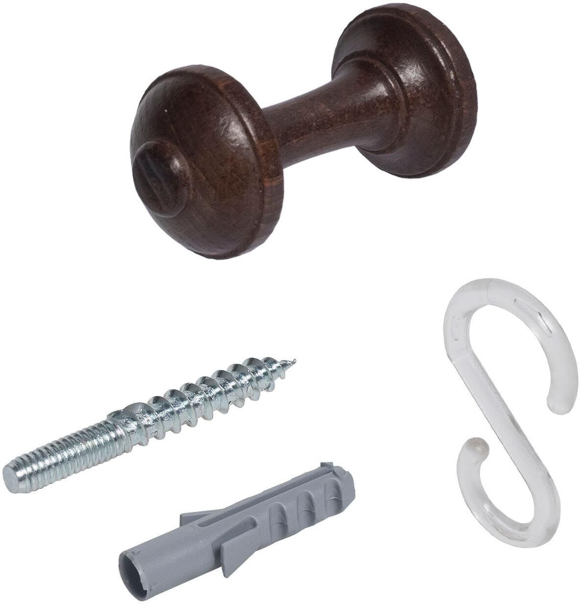Raffhalter LIEDECO, braun (nussbaum), Materialmix, Raffhalter, Raffhalter, Schalhalter 7 cm nussbaum Einheitsgröße
