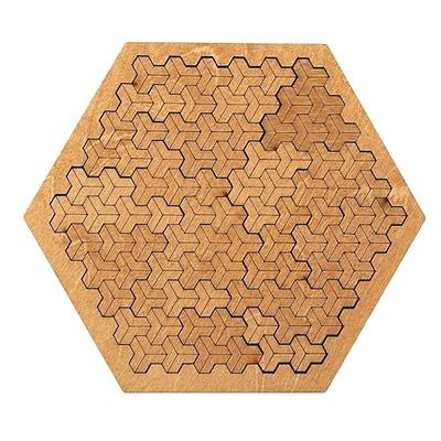 Fraktales Tablett-Puzzle-Set: Herausforderndes Holzpuzzle-Set, Denksportaufgabe, Geometrie-Logikspiel, Stressabbau-Spielzeug für Kinder und Erwachsene, kreatives Denken, pädagogisches Geschenk