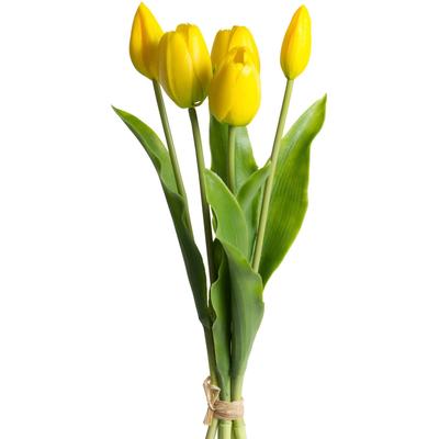 Kunstblume OTTO HOME "Tulpenbündel Holland real Touch", gelb, B:10cm H:35cm T:10cm Ø:10cm, Kunststoff, Kunstpflanzen