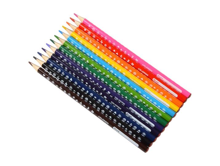 Buntstifte, 12 Stifte, verschiedene Farben