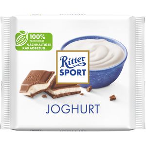 Ritter-Sport Tafelschokolade Joghurt, 30% Kakaogehalt, Joghurtcremefüllung, 100 g