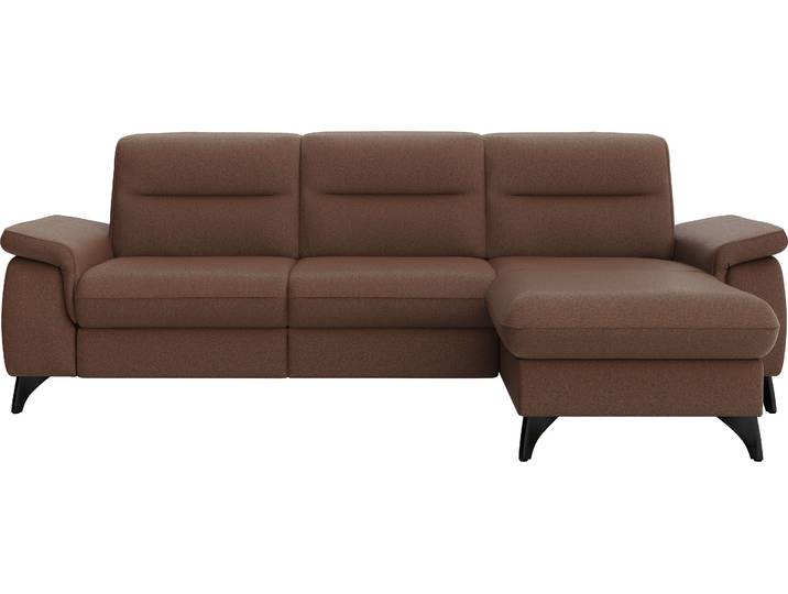 Ecksofa, Luxus-Microfaser, Braun (Haselnuss) 260×175 cm, Recamiere Rechts, Sit&More