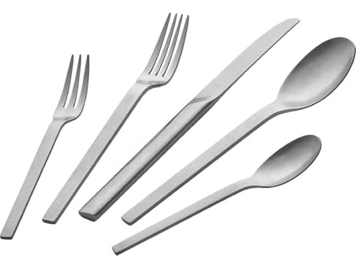 ZWILLING Minimale Vintage Besteckset, Für 6 Personen, 30-teilig, Spülmaschinengeeignet, Edelstahl, Gehämmert, Silber
