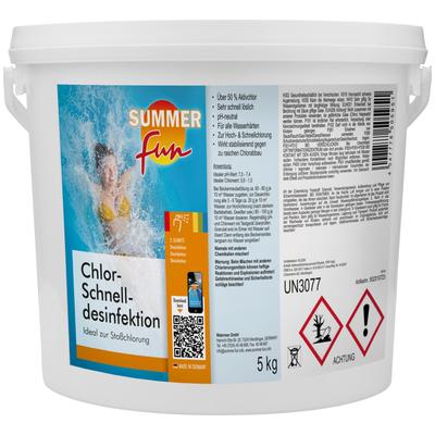 Chlorgranulat SUMMER FUN "Chlor-Schnelldesinfektion", weiß, 5 l, Wasserpflegemittel, 5 kg Granulat