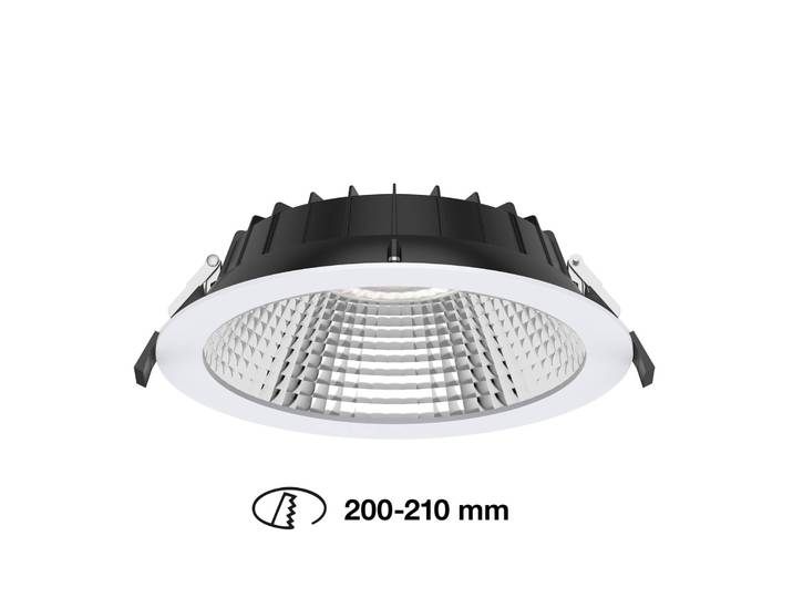 The Light Group SLC Shift LED-Einbaustrahler Ø 22,8cm CCT, weiß Shift, dimmbar, weiß / opal, für Wohn- / Esszimmer, Aluminium