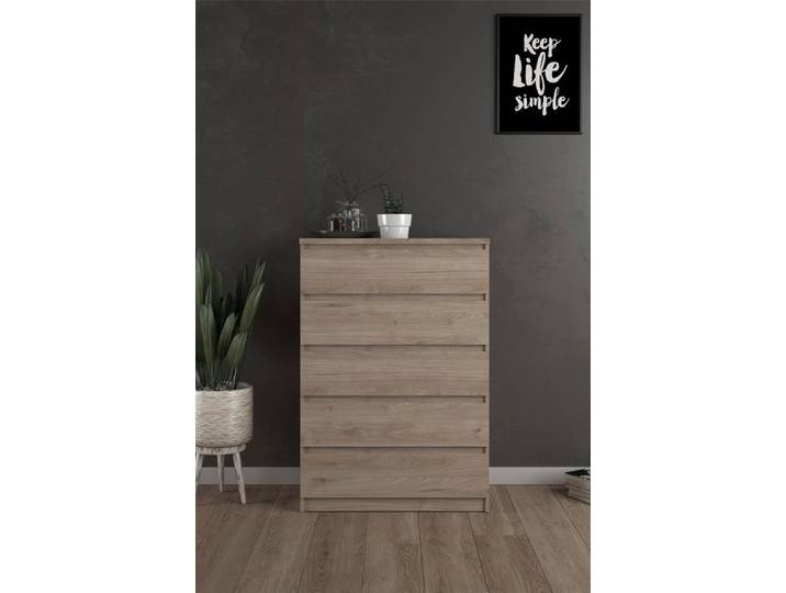 Home affaire Kommode Naia, Aufbewahrung, 5 Schubladen, Matt-Optik, grifflose Front, Modern, skandinavisches Design, in mehrere Farben, Hoch