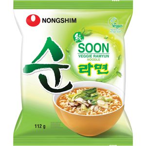 Nongshim Fertiggericht Soon Veggie Ramyun, koreanische Nudelsuppe, je 112 g, 5 Stück
