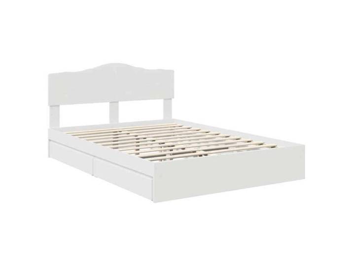 Lit 140x200cm - VIDAXL - Cadre de lit - avec Rangement - Blanc Bois d'ingénierie L8427