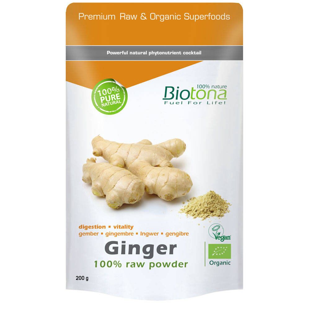 Biotona Ginger Raw Powder Bio 200 g Pulver