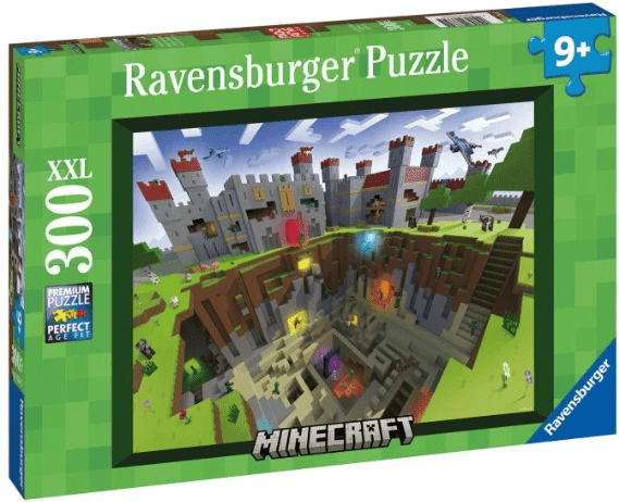 Ravensburger Minecraft Cutaway XXL 300 Piece Jigsaw Puzzle Featuring Steve and Alex for Kids and Adults