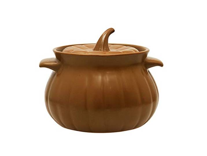 Auflaufform, Keramik-Auflaufform Mit Deckel, Kreativer Kürbisförmiger Keramik-Suppentopf Open Flame Stew Pot Suppentopf Hochtemperaturtopf-3100ml