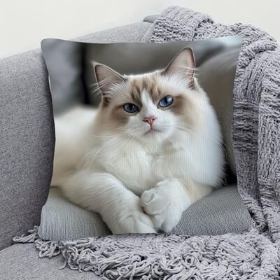 DynamicDeals Cute Cartoon Cat Pillow Cover For Sofa Decor Cozy Cat Cushion Cover Gift For Cat Lovers 5