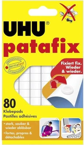UHU patafix doppelseitige Klebepads 1,0 x 1,0 cm, 80 St.