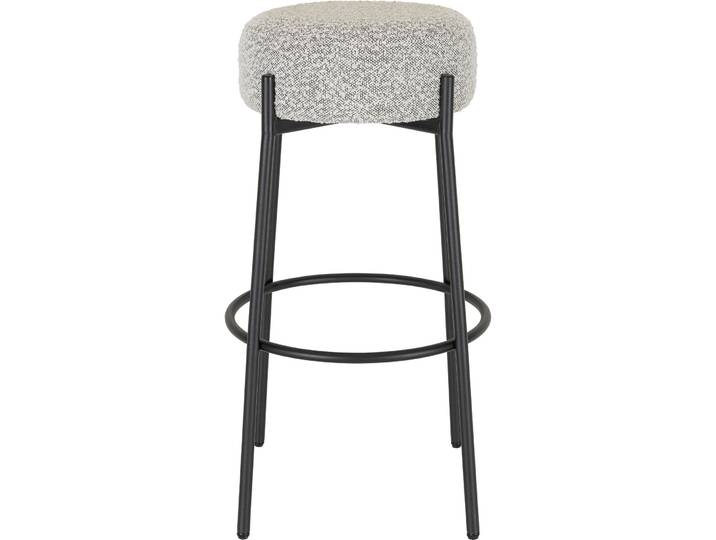 Barhocker Dafina grau Bouclé Stoff H 53 cm