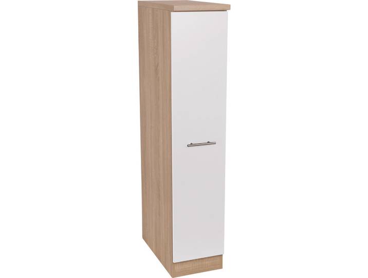 Apothekerschrank, Braun/Weiß, 30x144.8x60 cm, Metall, Individuell Planbar, Küchenmöbel