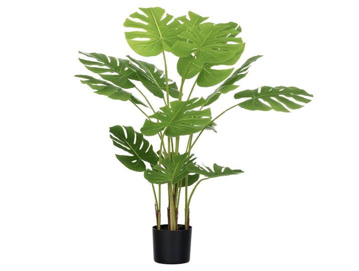 ComfortXL Kunstpflanze De-08604 120 cm realistisch mit Übertopf Grün, Kunststoff, 120 cm, Dekoration, Blumen & Blumentöpfe, Kunstpflanzen