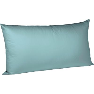 Kissenbezug FLEURESSE "Colours Mako Satin, 100% Baumwolle, mit Reißverschluss", blau (aqua), B:40cm L:80cm, Mako-Satin, Mako-Satin, Kissenbezüge, Kissenbezug, Mako Satin, glänzend, glatt, Premium Qualität