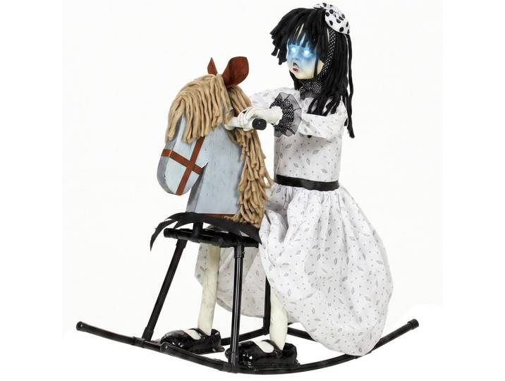 Homcom Animierte-Halloween-Dekoration Metall Polyester Weiß, Kunststoff, 29x72x65 cm, Dekoration