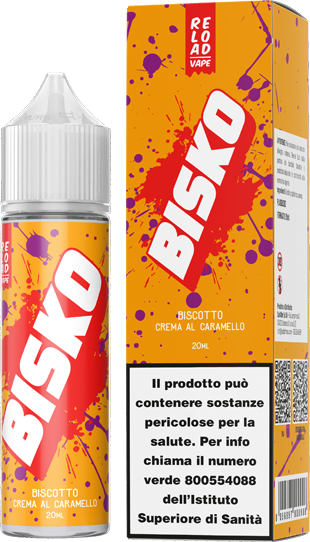 Reload Vape Bisko Caramel Liquido Shot 20ml Biscotto Crema Caramello
