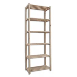 Biedrax Holzlattenregal 30 x 75 x 210 cm, 6 Fachböden Farbe: Natur