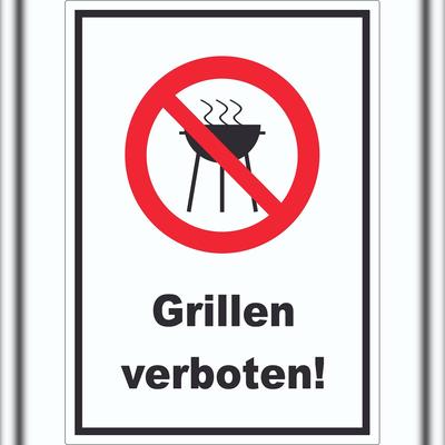 HB-Druck Grillen verboten Aufkleber A5 (148x210mm)
