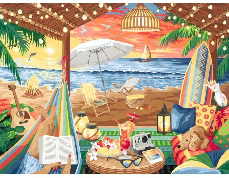 CreArt Grand Format Peinture au numéro Cozy Cabana - Ravensburger