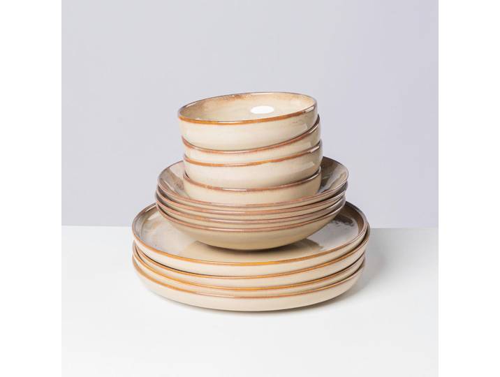 Gipfelstück Tafelservice Nebelwald, Beige, Keramik, 12-teilig, lebensmittelecht, Essen & Trinken, Geschirr, Geschirr-Sets, Tafelservice