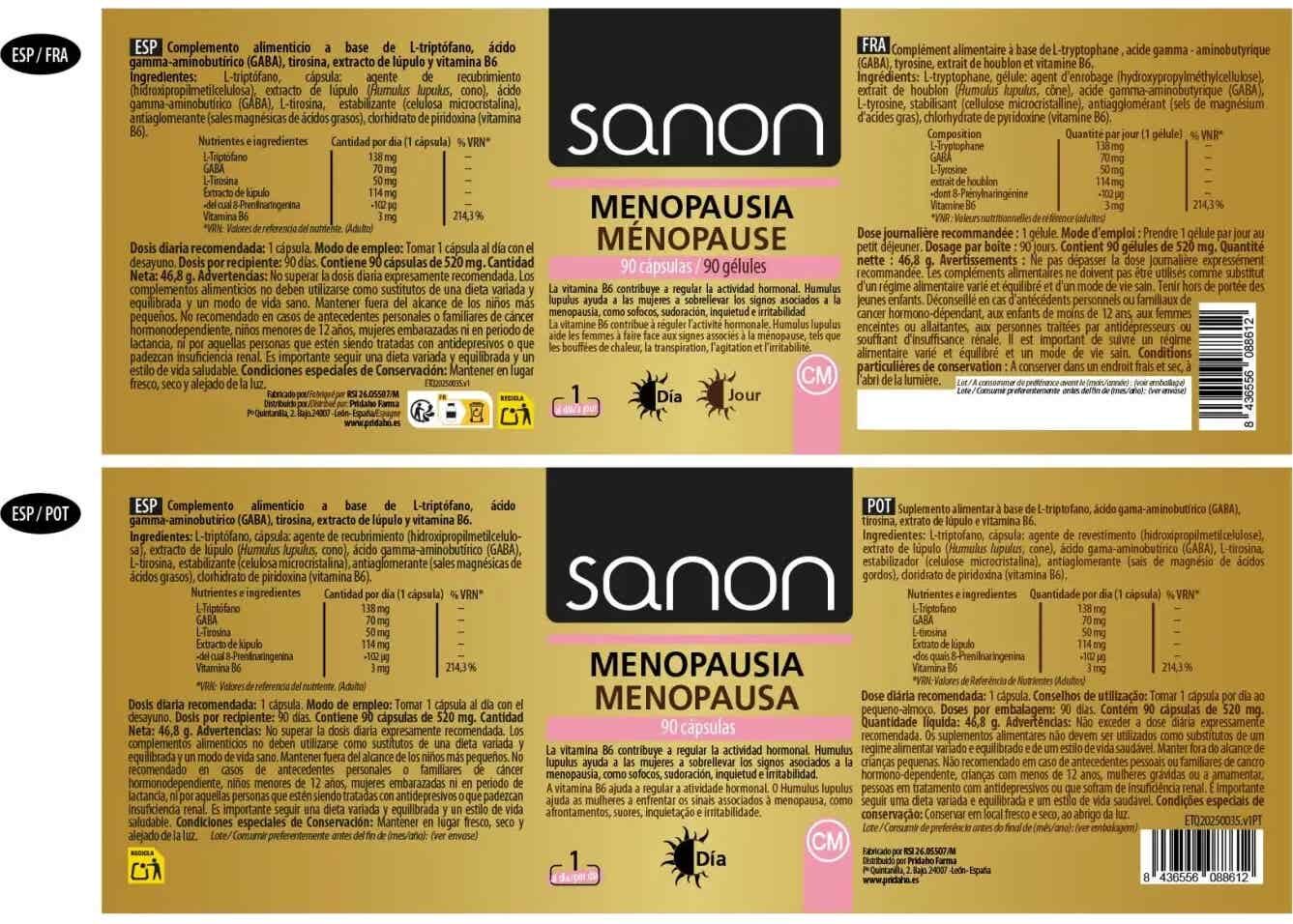 Sanon Menopausia Día 90caps